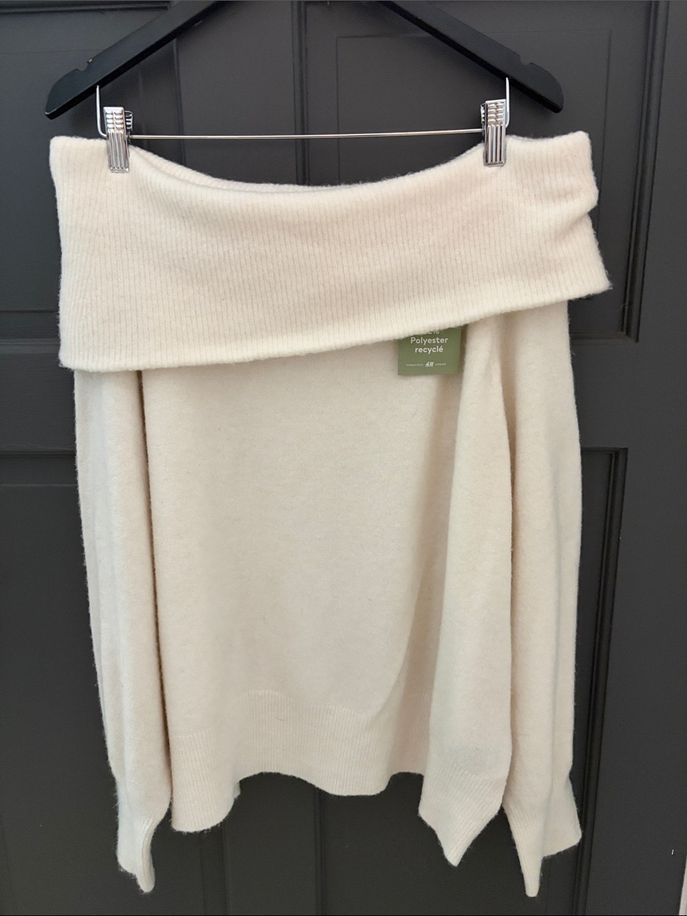 H&M Off-Shoulder Cream Women's Sweater